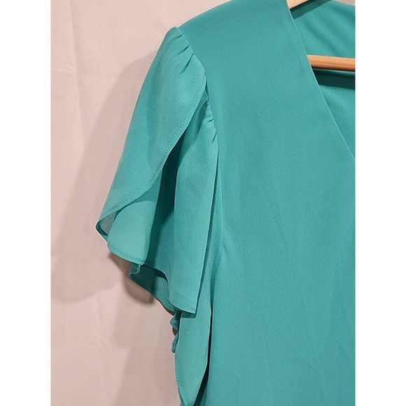 Lauren Ralph Lauren Dress NWT‎ Womens Size 12 Turquoise, Ruffled - Picture 6 of 12